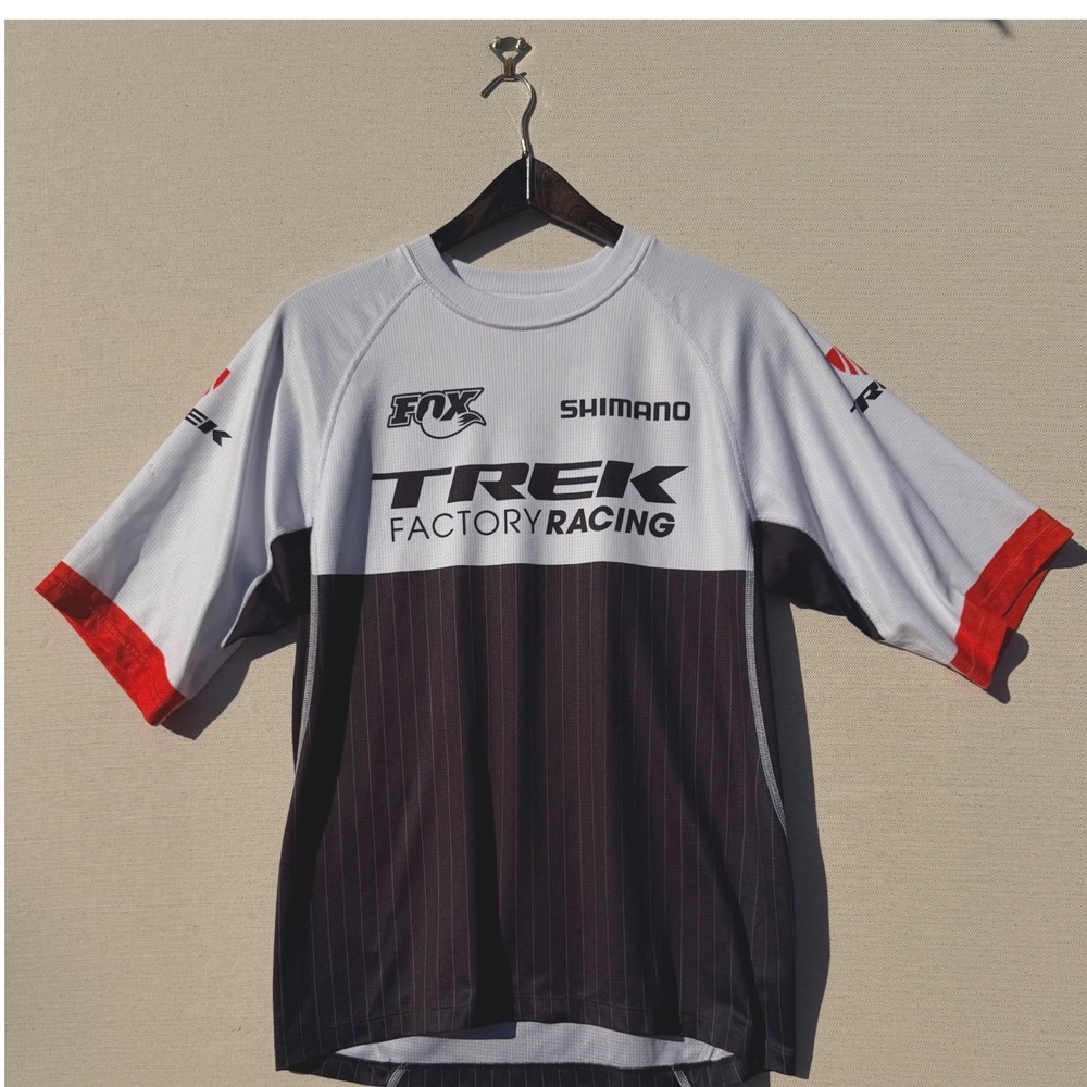 Bontrager Trek Factory Racing Cycling Jersey Mens Small Fox Shimano White Black